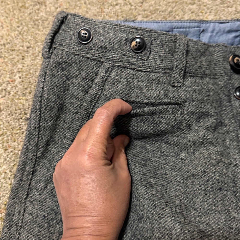 Men’s H&M MAURITZ ARCHIVE COLLECTION 100% British Moon Wool Tweed Pants Gray 30R - Picture 5 of 11